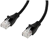 Amazon Basics RJ45 Cat-6 Ethernet Patch Cable, 1Gpbs Transfer Speed, Gold-Plated Connectors, 50 Foot for PC, TV, Tablet, Router, Printer, Black
