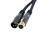 Monoprice XLR Male to XLR Female Cable - Gold Plated, 16AWG, 3 Feet, Black - Premier Series