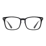 TIJN Blue Light Blocking Glasses for Women Men Clear Frame Square Nerd Eyeglasses Anti Blue Ray Computer Screen Glasses