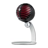Shure MV5 Digital Condenser Microphone with Cardioid - Plug-and-Play with iOS, Mac, PC, Onscreen Control w Plus Motiv Audio App, Includes USB and Lightning Cables (1m Each) - Black w/Red Foam