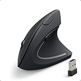 Anker 2.4G Wireless Vertical Ergonomic Optical Mouse For Work, Multi-Device Connectivity, 800 / 1200 /1600 DPI, 5 Buttons for Laptop, Desktop, PC - Black