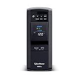 CyberPower CP1000PFCLCD PFC Sinewave UPS System, 1000VA/600W, 10 Outlets, AVR, Mini-Tower, Black