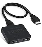 avedio links HDMI Splitter 4K@60Hz, HDMI Splitter 1 in 2 Out, HDMI Splitter for 2 Same Screen Only Mirror Screens, Support 3D Dol-by Vision Atmos HDMI2.0b, HDCP2.2, 18.5Gbps, Auto Scaling,FullHD 1080P