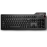 Das Keyboard 4 Professional Wired Mechanical Keyboard, Cherry MX Brown Mechanical Switches, 2-Port USB 3.0 Hub, Volume Knob, Aluminum Top (104 Keys, Black)