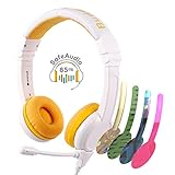 ONANOFF BuddyPhones School+ Safe Audio School Headphones for Kids, High-Performance BeamMic, Detachable BuddyCable, Anti-Allergic Earpad with Carry Bag, Yellow