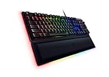 Razer Huntsman Elite Gaming Keyboard: Fast Keyboard Switches - Clicky Optical Switches - Chroma RGB Lighting - Magnetic Plush Wrist Rest - Dedicated Media Keys & Dial - Classic Black