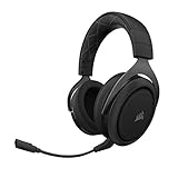 CORSAIR HS70 Wireless Gaming Headset - 7.1 Surround Sound Headphones for PC - Discord Certified - 50mm Drivers – Carbon