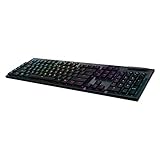 Logitech G915 Mechanical Gaming Keyboard, Low Profile GL Linear Key Switch, LIGHTSYNC RGB, Advanced LIGHTSPEED Wireless and Bluetooth Support,Black