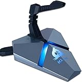 Klim Bungee Holder for Gaming Mouse - New Version - 3 x USB Hub 2.0 - Multi Functional Computer Accessory - Backlit and Stable - Wired Mouse Cable Holder - 5-Year Warranty