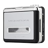 Reshow Walkman Cassette Tape Player – Portable Tape Player Audio Cassette to Digital Converter – Compatible with Laptops and Personal Computers – Convert Cassette Tape Recorder to IPod Format (Silver)