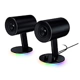 Razer Nommo Chroma: Custom Woven 3' Glass Fiber Drivers - Rear-Facing Bass Ports - Bass Knob w/Automatic Gain Control Chroma Enabled - Full Range 2.0 PC Gaming Speakers, Black