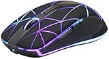 Rii RM200 2.4G Wireless Mouse with USB Nano Receiver, 5 Buttons Rechargeable Mouse,Colorful Backlit RGB Gaming Mouse for Notebook,PC,Computer-Black