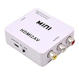 Tendak 1080P HDMI to AV 3RCA CVBs Composite Video Audio Converter Adapter Supporting PAL/NTSC with USB Charge Cable for PC Laptop Xbox PS4 PS3 TV STB VHS VCR Camera DVD (White)
