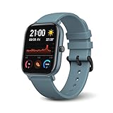 Amazfit GTS Fitness Smartwatch with Heart Rate Monitor, 14-Day Battery Life, Music Control, 1.65' Display, Sleep and Swim Tracking, GPS, Water Resistant, Smart Notifications, Steel Blue