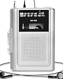 SEMIER Portable Cassette Player Recorder AM FM Radio, Compact Personal Small Cassette Tape Player/Recorder with Built in Speaker and Stereo Earphone Jack