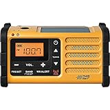 Sangean MMR-88 AM/FM/Weather Alert Emergency Rechargeable Radio. Solar/Hand Crank/USB/Flashlight, Siren, Smartphone Charger Yellow