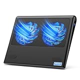 TECKNET Laptop Cooling Pad, 12'-15.6' Laptop Cooler, Gaming Laptop Cooling Stand, Wind Speed Adjustable, 2 USB Powered Laptop Fan Cooling Pad for Laptop Within 16 Inch (Blue)