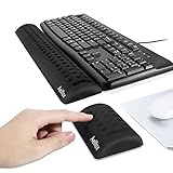 Aelfox Memory Foam Keyboard Wrist Rest&Mouse Wrist Rest, Ergonomic Design Wrist Pad for Computer Keyboard Laptop Wrist Support, Arm Rest for Desk Accessories in Home Office School(Black)