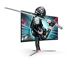AOC CQ27G2 27' Super Curved Frameless Gaming Monitor QHD 2K, 1500R VA, 1ms, 144Hz, FreeSync, Height adjustable, 3-Yr Zero Dead Pixel, Black/Silver