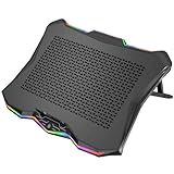AICHESON Laptop Cooling Pad, Chill Pad for 15.6-17.3 Inch Notebook with 7 Height Slots, 2 USB Ports, Rainbow Lights, Perfect for Reducing Temperature of Laptop, AA3