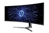 SAMSUNG 49” Odyssey CRG Series Dual QHD (5120x1440) Curved Gaming Monitor, 120Hz, QLED, HDR, Height Adjustable Stand, Radeon FreeSync, LC49RG90SSNXZA