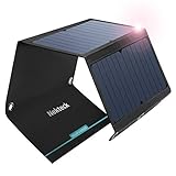 Nekteck 21W Solar Charger(5V/3A Max) with 2 USB Port, IPX4 Waterproof Portable and Foldable Hiking Camping Gear SunPower USB Solar Panel Compatible with iPhone, iPad, Samsung Galaxy, and More