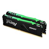 Kingston Fury Beast RGB 16GB (2x8GB) 3733MT/s DDR4 CL19 Desktop Memory Kit of 2 KF437C19BBAK2/16