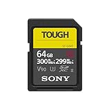 Sony TOUGH-G series SDXC UHS-II Card 64GB, V90, CL10, U3, Max R300MB/S, W299MB/S (SF-G64T/T1), Black