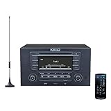 KEiiD CD Player for Home with Speakers Vintage Style Retro Look Bluetooth Stereo System Booombox with FM Radio Tuner USB AUX, Bass/Treble Adjustable