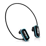 Pyle Flextreme Waterproof Sports Wearable MP3 Headset Music Player 8GB Underwater Swimming Jogging Walking Gym Earphones Earbuds Rechargeable Comfortable Flexible Headphones USB Connection (PSWP14BK)