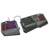 Cloud Nine C989M Ergonomic Mechanical Keyboard for PC - Kailh Tactile Brown Switches - RGB Light Up LED Backlit with USB - Ergo Split Key Board with Macro