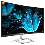 Philips 328E9FJAB 32' Curved Frameless Monitor, Quad HD 2K, 122.6% sRGB, FreeSync, VESA, 4Yr Advance Replacement Warranty
