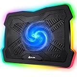 KLIM Ultimate - RGB Laptop Cooling Pad with LED Rim - New 2024 - Gaming Laptop Cooler - USB Powered Fan - Very Stable and Silent Laptop Stand - Compatible up to 17' - PC Mac PS5 PS4 Xbox One