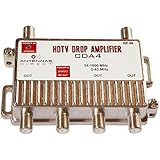 Antennas Direct 4-Port TV Antenna Distribution Amplifier, Output to 4 Televisions, CATV Systems, 4K 8K Ready – w/Power Supply, Coaxial Cable (Silver)