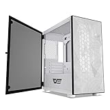 darkFlash DLM21 MESH Micro ATX Mini ITX Tower MicroATX White Computer Case with Door Opening Tempered Glass Side Panel & Mesh Front Panel