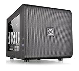 Thermaltake Core V21 SPCC Micro ATX, Mini ITX Cube Gaming Computer Case Chassis, Small Form Factor Builds, 200mm Front Fan Pre-installed, CA-1D5-00S1WN-00 Black