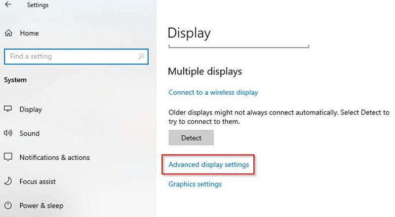advanced display settings
