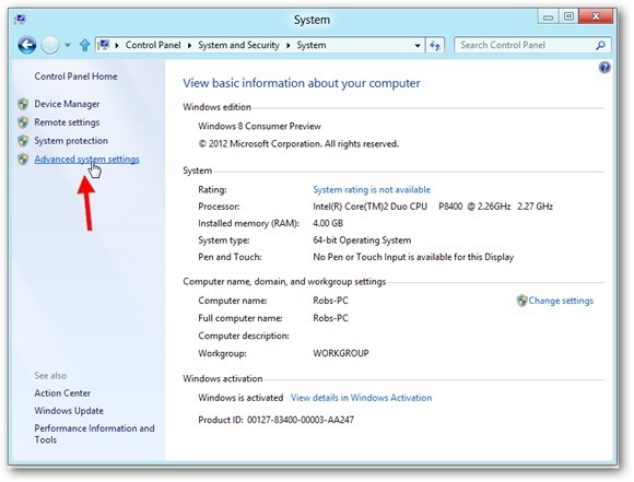 advanced system settings