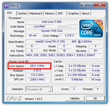 cpu z core speed