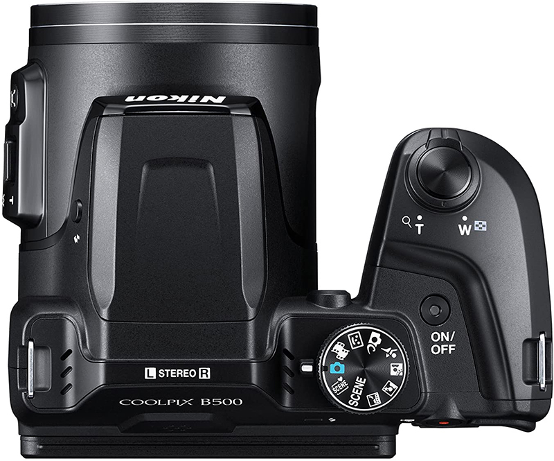 nikon coolpix b500 top view