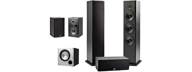 polk audio 5 1 channel home theater system with powered subwoofer