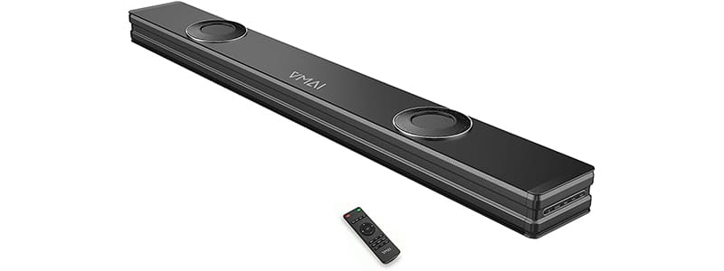 vmai sound bar with dual built-in subwoofer