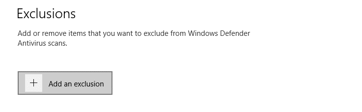 add an exclusion