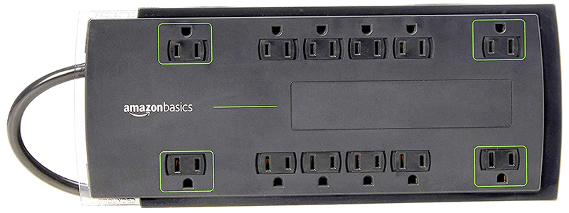 amazonbasics 12-outlet power strip surge protector