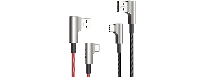 aukey usb c cable 90 degree right angle
