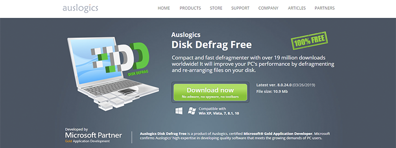 auslogics disk defrag