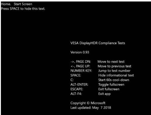 displayhdr text screen