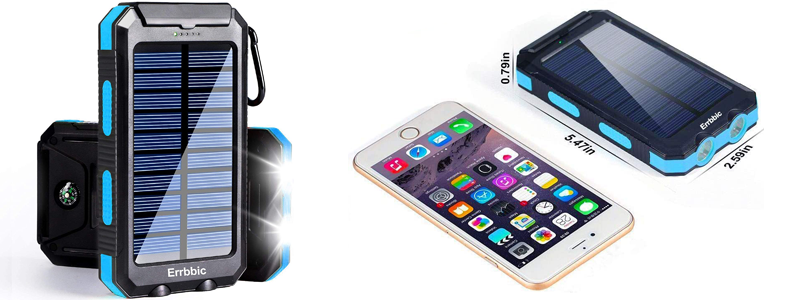 errbbic solar power bank portable charger 20000mah
