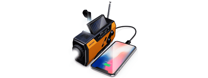 fospower emergency solar hand crank portable radio