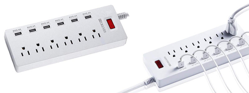 hitrends surge protector power strip 6